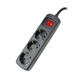 Regleta 3 Enchufes Schuko con Interruptor Silver Electronics 9643 Negro