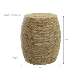 DKD Home Decor Reposapies de Cañamo y Cuerda Marron Claro 45 x 52 x 45 cm