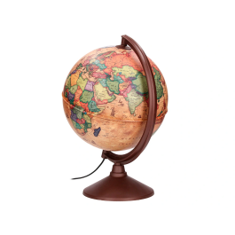 Liderpapel Globo Terraqueo con Luz Físico y Político Estilo Antiguo, Diámetro 26 cm, Esfera Educativa para Hogar y Escuela
