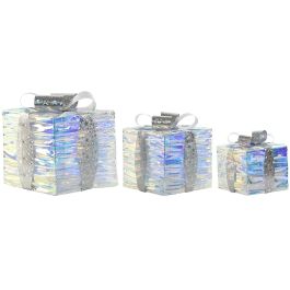 DKD Home Decor Regalo Navidad Fantasia Multicolor Set de 3 Piezas LED 25 x 28 x 25 cm