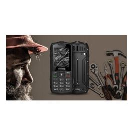 Hammer Rock - Teléfono Móvil Rugerizado IP68 Resistente Agua/Polvo 2.4", Dual SIM, Batería 1800 mAh, Linterna Potente, MicroSD 32 GB, Color Negro