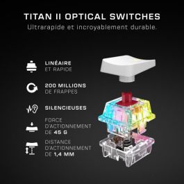 Teclado mecánico óptico inalámbrico para juegos Turtle Beach Vulcan II Mini, color blanco Teclado mecánico óptico inalámbrico para juegos Turtle Beach Vulcan II Mini, color blanco