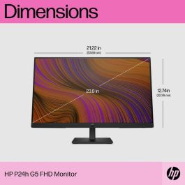 HP P24h G5 Monitor FHD de 23.8 pulgadas con altavoces integrados, pantalla nítida para productividad y trabajo híbrido