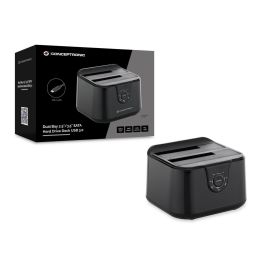 Conceptronic Base Dock Discos Sata DONN12B - USB 3.2 Gen 1, Compatible con HDD/SSD 2.5" y 3.5", Función de Clonación