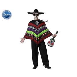 Disfraz Mariachi Hombre Adulto con Poncho Multicolor y Calaveras Talla Única Precio: 15.49999957. SKU: B142TGVGQT