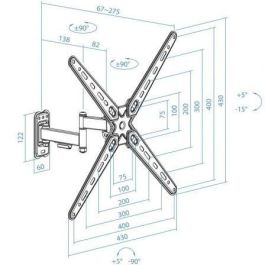 TOOQ SOPORTE PARED PANTALLAS 13-55" GIRA/INCLI NEGRO