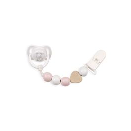 Muñecas Arias Set Chupete con Cadena para Muñecas, Piezas de Madera y Pinza Blanca, Edad Mínima 3 Años