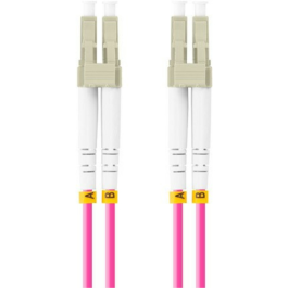 Lanberg OM4 50/125 LSZH VI Cable de Fibra Óptica Dúplex 0.5m LC/UPC Multimodo Violeta para Redes de Alto Rendimiento
