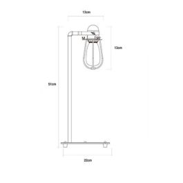 Edm Lámpara de mesa vintage metálica E27 60W 22x51cm para interior