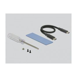 DeLOCK 42600 - Carcasa Externa para SSD M.2 NVMe PCIe con USB Tipo C, USB 3.2 Gen 1 (10 Gbit/s), Chipset JMicron JMS583, Plug and Play, Color Negro