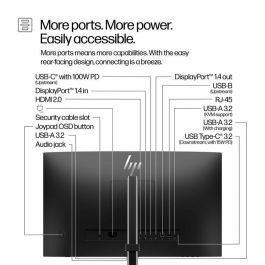 HP 524pm Monitor Series 5 Pro 23.8" FHD USB-C Conferencia con IA
