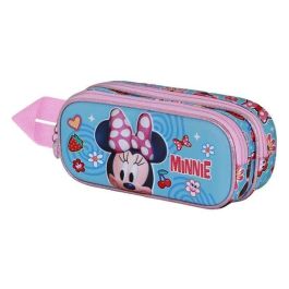 Karactermania Estuche Portatodo Doble 3D Minnie Mouse Happiness, Escolar con Relieve, 2 Compartimentos, Azul, 22x8x9,5 cm