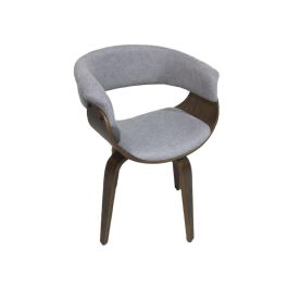 DKD Home Decor Silla de Oficina Moderna Giratoria de Poliéster y Nogal Gris/Marrón 46 x 78 x 61 cm (Ancho x Alto x Profundo) Precio: 123.50000036. SKU: B15TGFELM2