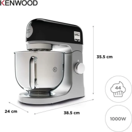 Kenwood KMX750BK Robot de Repostería - 1000 W, 5 L, Acero Inoxidable, Negro