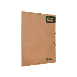 Liderpapel Carpeta Gomas Tres Solapas Ecouse Cartulina 400 gr DIN A4+ Color Kraft Marron