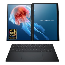 ASUS Zenbook Duo OLED UX8406MA-QL396W - Portátil 14" WUXGA, Intel Core Ultra 9 185H, 32GB RAM, 1TB SSD, Arc Graphics, Windows 11 Home, Gris Tintero - Teclado QWERTY español