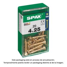 Spax 4081020400251 Tornillo Madera 4,0x25mm Cabeza Plana Yellox Rosca Completa 4CUT Ranura Cruz Z2 Caja 20 Unidades Precio: 2.6899994. SKU: S7913886