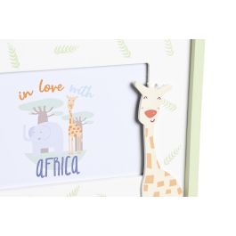 DKD Home Decor Decoracion Kids Baobab Leon Mapache Blanco Azul Verde MDF 1.5 x 17.5 x 22.5 cm (6 Unidades)