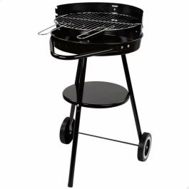 Barbacoa de Carbón con Ruedas Aktive Aluminio Metal esmaltado textileno 42 x 76,5 x 42 cm Negro