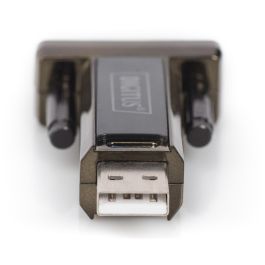 Digitus Convertidor Adaptador USB 2.0 a RS232 Serie DSUB 9M con Chipset FTDI y Cable USB-A de 80cm para PC