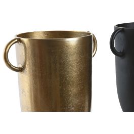 DKD Home Decor Jarrón Moderno Negro Dorado Aluminio 25 x 41 x 18 cm (2 Unidades) Precio: 96.58999966. SKU: S3043825