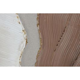 DKD Home Decor Cuadro Scandi Abstracto de Lienzo y MDF Blanco/Marrón 3 x 100 x 50 cm (2 Unidades)