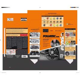 Foliatec FO2035 Goma Líquida Spray Film Vinilo Líquido Negro Brillante para Llantas Coche Set 2x400ml Removible Kit Fácil Aplicación
