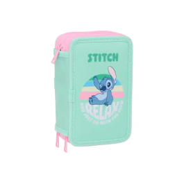 Safta Plumier Escolar Triple 37 Piezas Stitch 195x125x55 mm