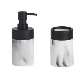 Baño Moderno DKD Home Decor Blanco Negro 7.2 x 16.4 x 7.2 cm Set de 2 Precio: 12.50000059. SKU: S3036659