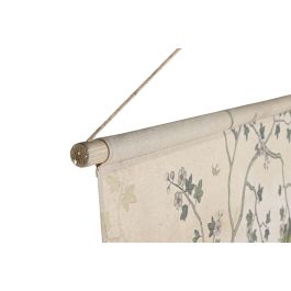 DKD Home Decor Lienzo Tropical de Lino y Abeto Verde Beige 125x145 cm (4 Unidades)
