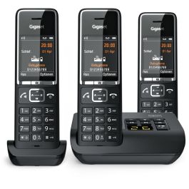 Gigaset COMFORT 550A Teléfono Inalámbrico Trio Negro con Contestador Automático y Altavoz, 200 Contactos