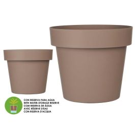 Maceta Plastico Marron Con Reserva Agua 40Cm Ibergarden (6 Unidades)