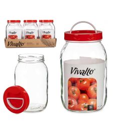 Bote de Cristal 2L con Tapa Roja y Asa - Vivalto 12x21x12 cm (6 Unidades) Precio: 20.89000023. SKU: S3610703