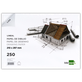 Liderpapel Papel Dibujo Lineal A4 210x297mm 150g/m2 con Cajetín para Datos