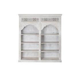 DKD Home Decor Estantería de Mango y MDF Blanca de 6 Estantes 40 x 200 x 180 cm