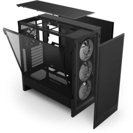 NZXT Caja H5 Flow (2024) Negro RGB - CC-H52FB-R1 - Flujo de Aire Mejorado, Soporte para Radiador 360mm, ATX Torre Midi
