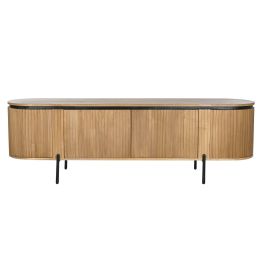 Mueble Tv Balines DKD Home Decor Natural Negro 40 x 55 x 180 cm Mueble Tv Balines DKD Home Decor Natural Negro 40 x 55 x 180 cm