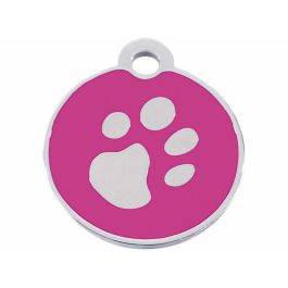 Placa identificativa para collar Imarc Circle Rosa Plateado
