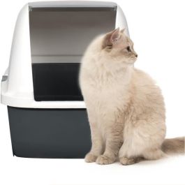Catit Caja de Arena Cubierta para Gato, Tapa Grande Elevable, Color Gris, con Privacidad y Retención de Arena, Fácil Limpieza, 40x55x45 cm Catit Caja de Arena Cubierta para Gato, Tapa Grande Elevable, Color Gris, con Privacidad y Retención de Arena, Fácil Limpieza, 40x55x45 cm