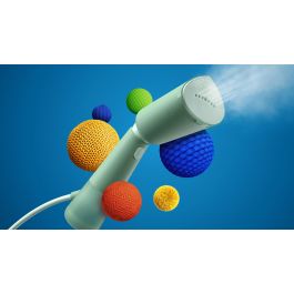 Philips STH5010/70 Vaporizador de Mano para Ropa 1300W, Cocción al Vapor Vertical y Flujo Continuo, Color Verde