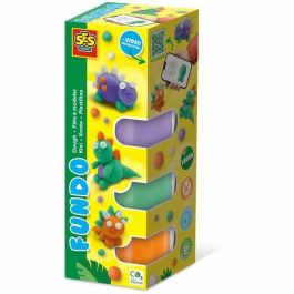 Ses Creative SES8710341008123 Plastilina FunDo Set Dinosaurios, 4 botes (3x90gr y 1x40gr), Juguete creativo para niños pequeños
