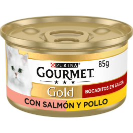 Purina Gourmet Gold Single Bocadi En Salsa Con Salmón Y Pollo - Comida Húmeda Para Gatos, Lata 85 gr, Pack De 24 Unidades Precio: 21.5000005. SKU: B1FYPXQLWG