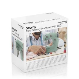 Innovagoods Mini Máquina de Coser Portátil V0103326 con LED, Cortahílos y Accesorios, 2 Velocidades, Doble Puntada, Fácil de Usar y Transportar