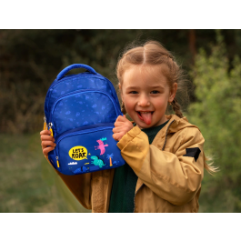 Liderpapel Mochila Multibolsillo Infantil Dino Azul 350x110x270 mm