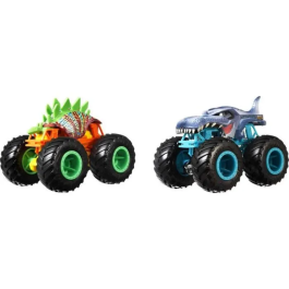 Hot Wheels Conjunto 2 Vehículos Monster Truck Doble Demolición Autos Pequeños 3 Años +