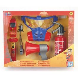 Klein FIRE FIGHTER HENRY - Conjunto de Bombero para Niño con 7 Piezas: Máscara, Extintor, Linterna Funcional, Megáfono, Móvil, Silbato e Insignia - +3 años