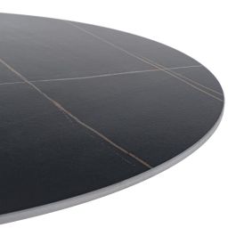 Mesa Comedor Negro Piedra Sinterizada 100 X 100 X 75 cm