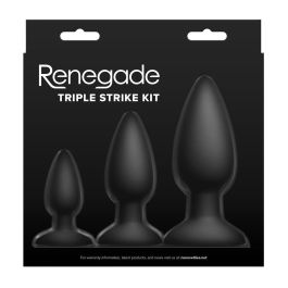 Plug Anal NS Novelties Renegade Negro 3 Piezas (7,6 cm) (10 cm) (5,7 cm)