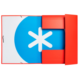 Antartik Carpeta de Gomas Tres Solapas Cartón Forrado A4 Colores Surtidos con Cierre de Gomas