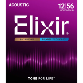 Elixir Juego Acústica Polyweb 80/20 Bronze ML 12-56 Precio: 17.5000001. SKU: B19X4R3AEX